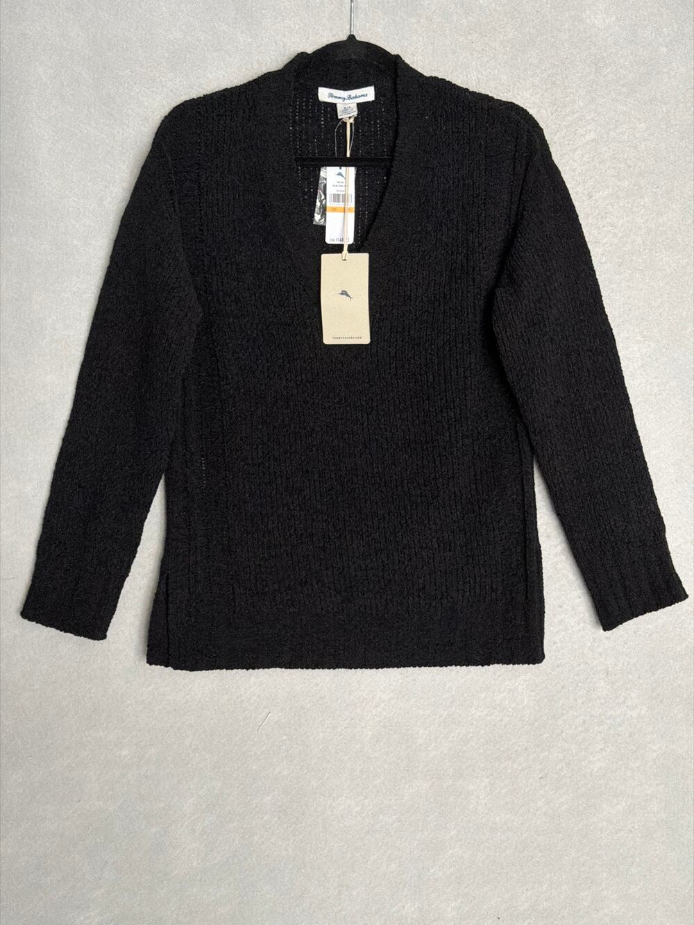 Tommy Bahama Malibu Chenille Sweater in Black Women's Small NEW - Picture 1 of 10